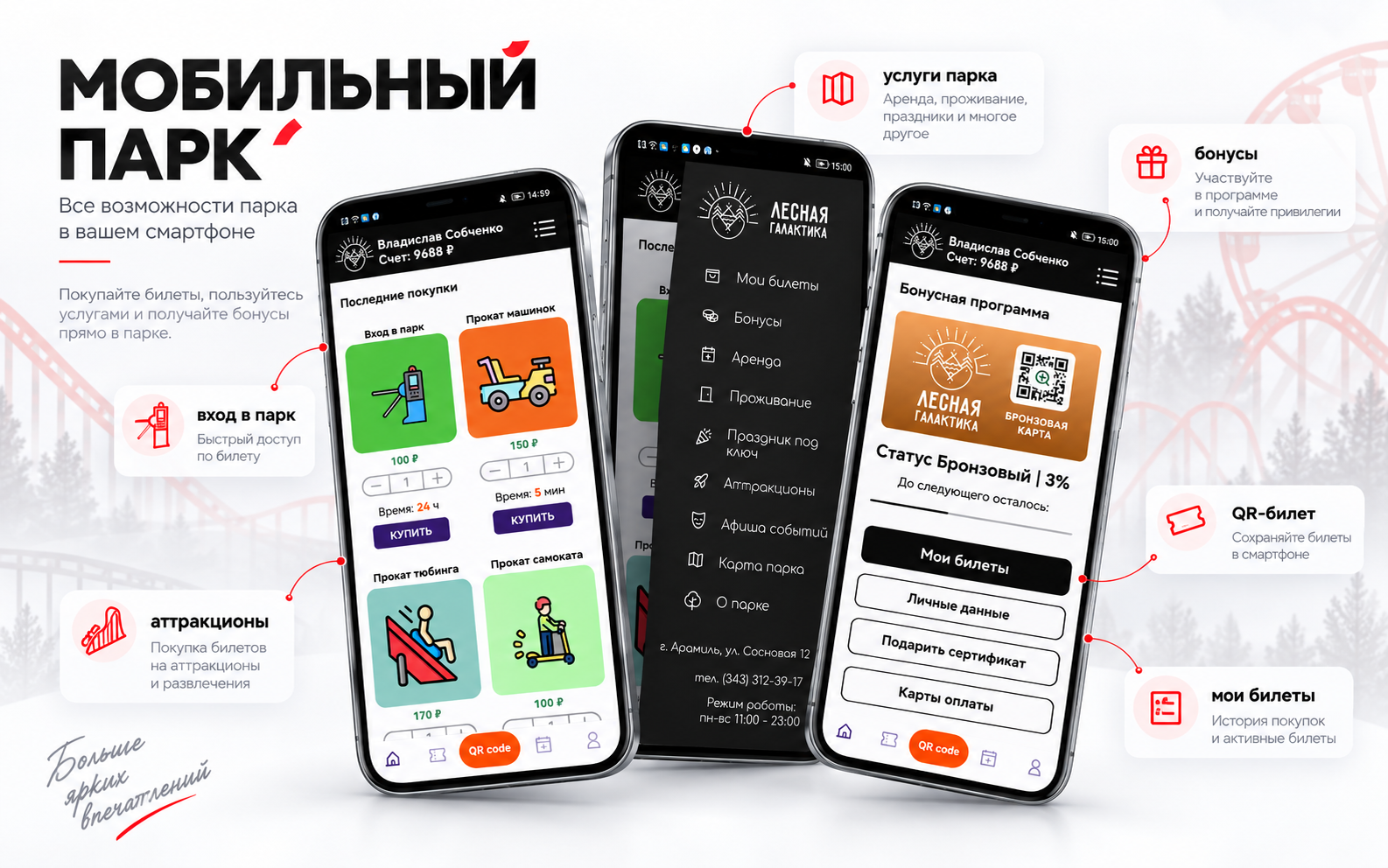 Мобильные сценарии для реального парка